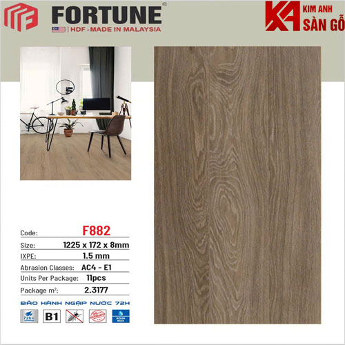 Sàn Gỗ Công Nghiệp 8MM FORTUNE-F882